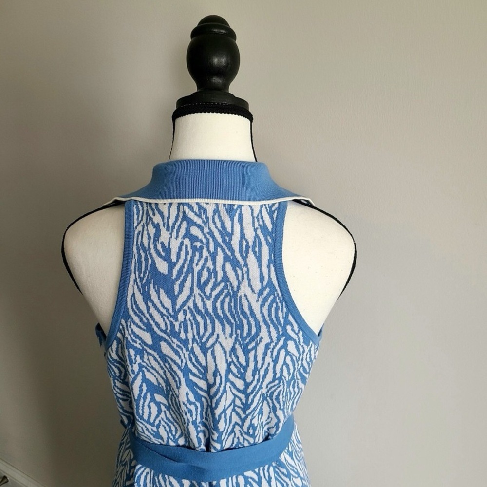 Diane Von Furstenberg Blue and White Wrap Dress - Picture 5 of 6